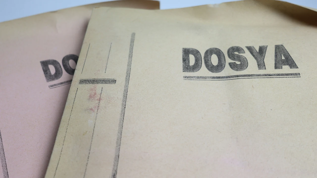 Authentic photograph of two old folders labeled dosya.