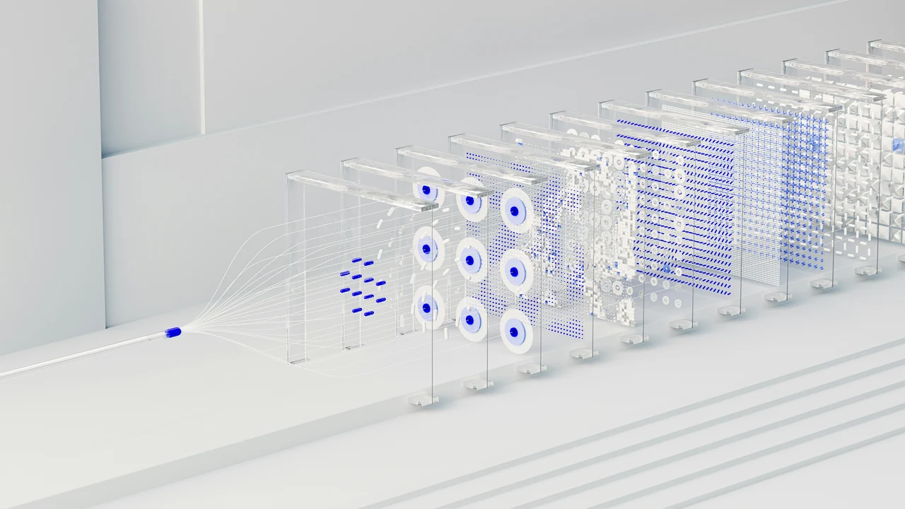 Authentic photograph of a group of computer servers.