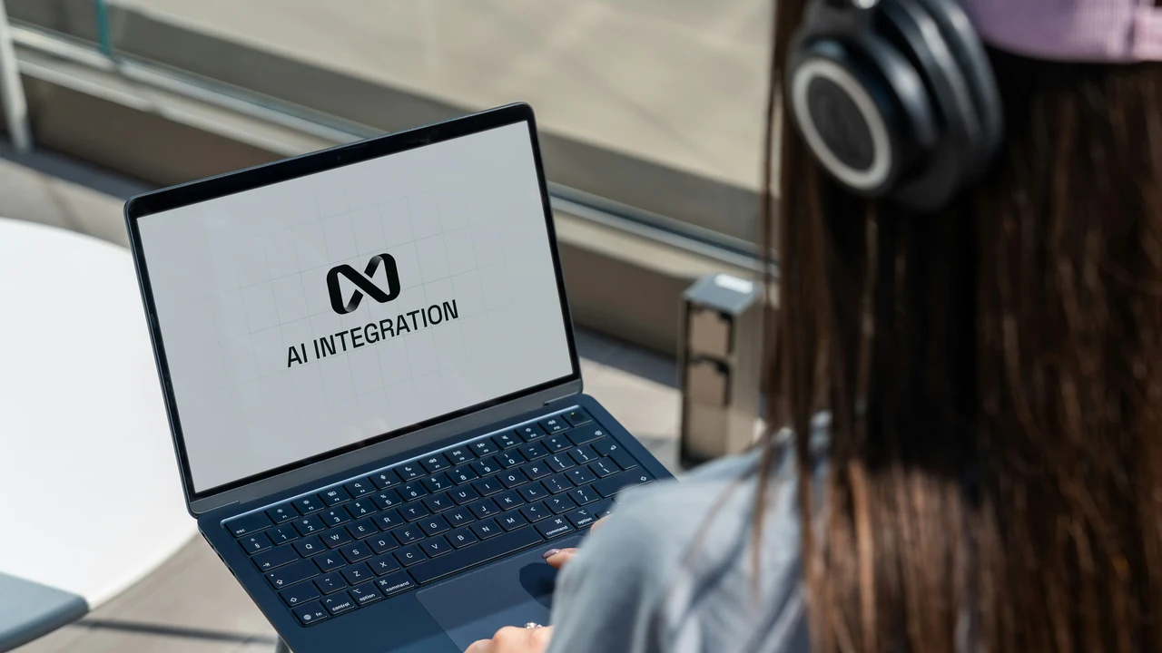 Researcher using a laptop to observe AI search responses.