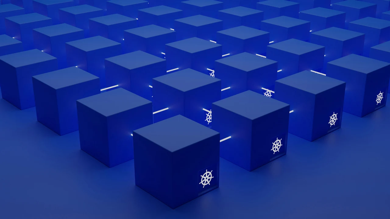 A group of blue boxes.